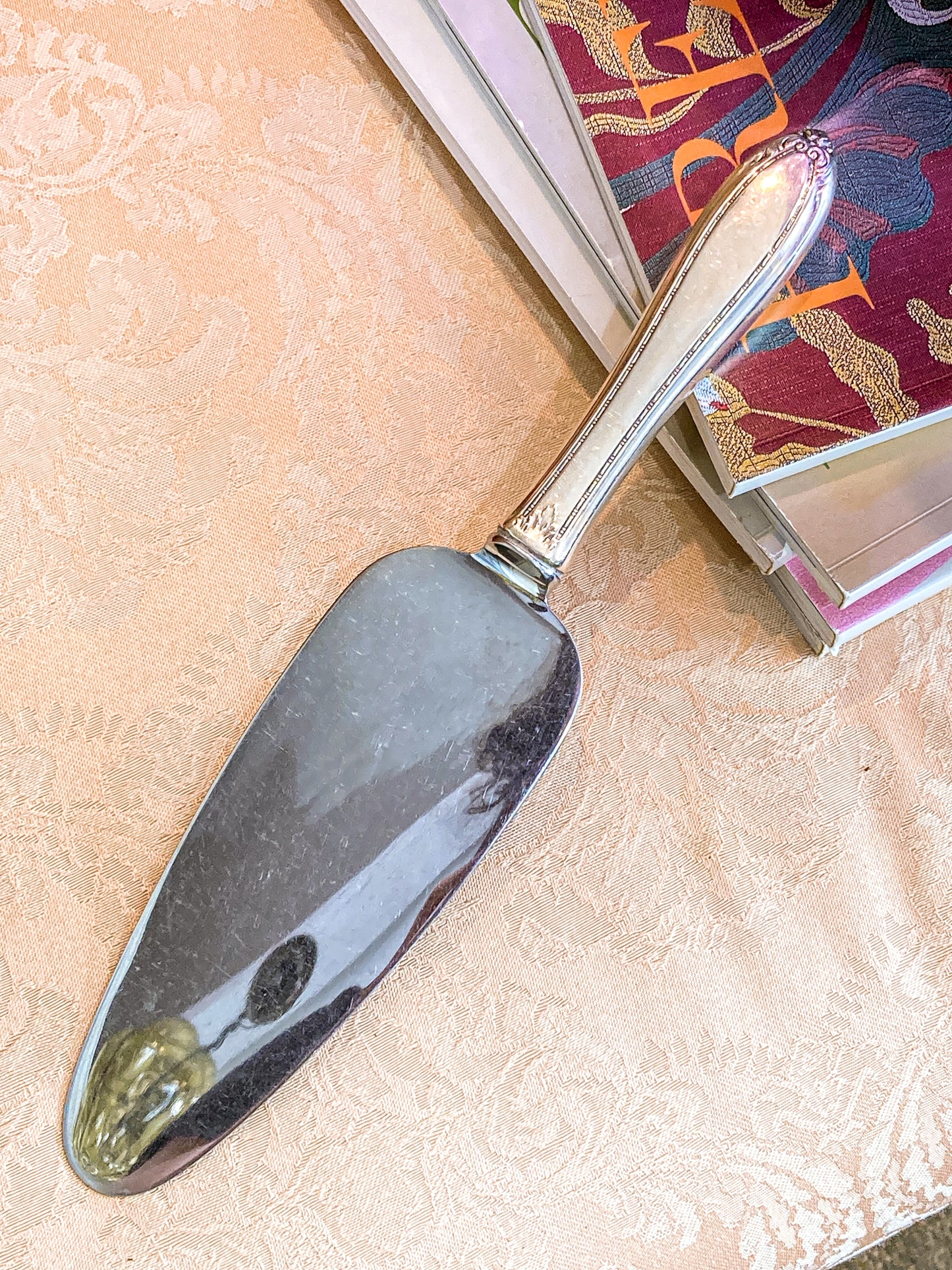 Vintage Insico Silver Plated Handle Stainless Steel Cake Server