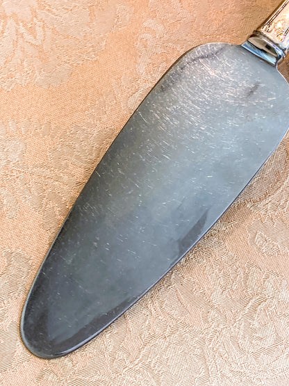 Vintage Insico Silver Plated Handle Stainless Steel Cake Server