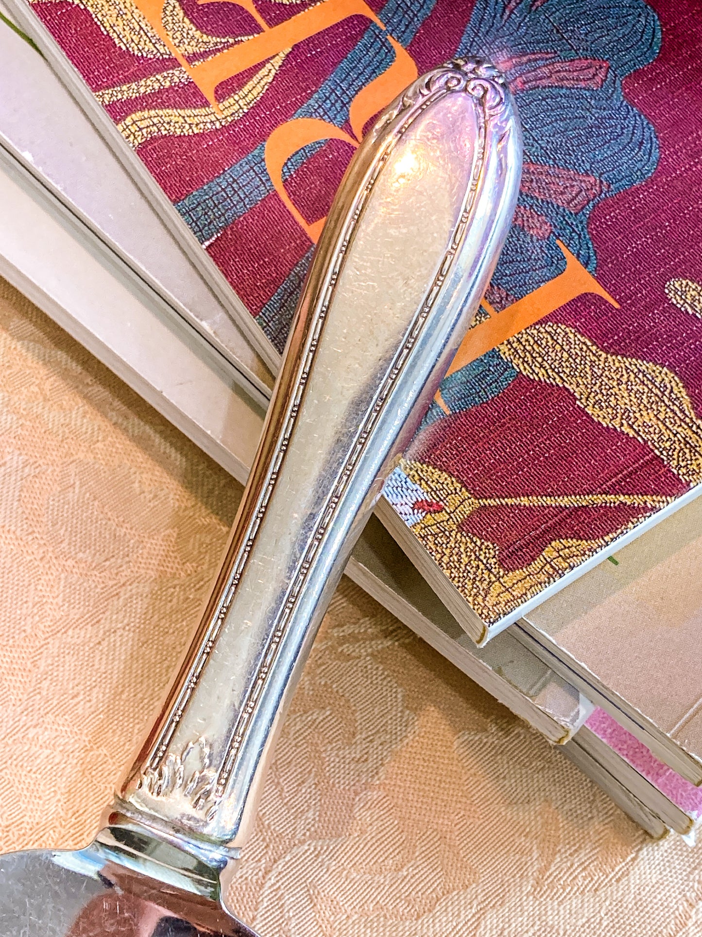 Vintage Insico Silver Plated Handle Stainless Steel Cake Server