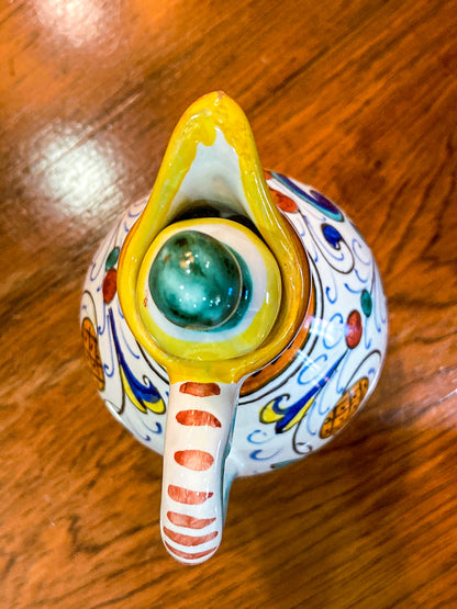 Vintage Italian Hand Painted Ceramic Oil Vinegar Cruet Tray Set