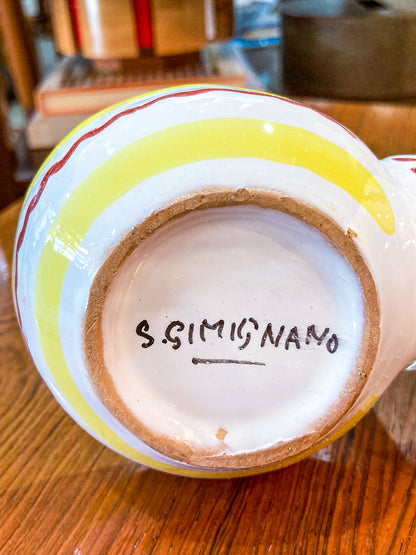 Vintage Italian Hand Painted Ceramic Oil Vinegar Cruet Tray Set