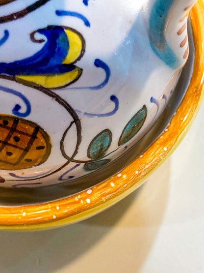 Vintage Italian Hand Painted Ceramic Oil Vinegar Cruet Tray Set