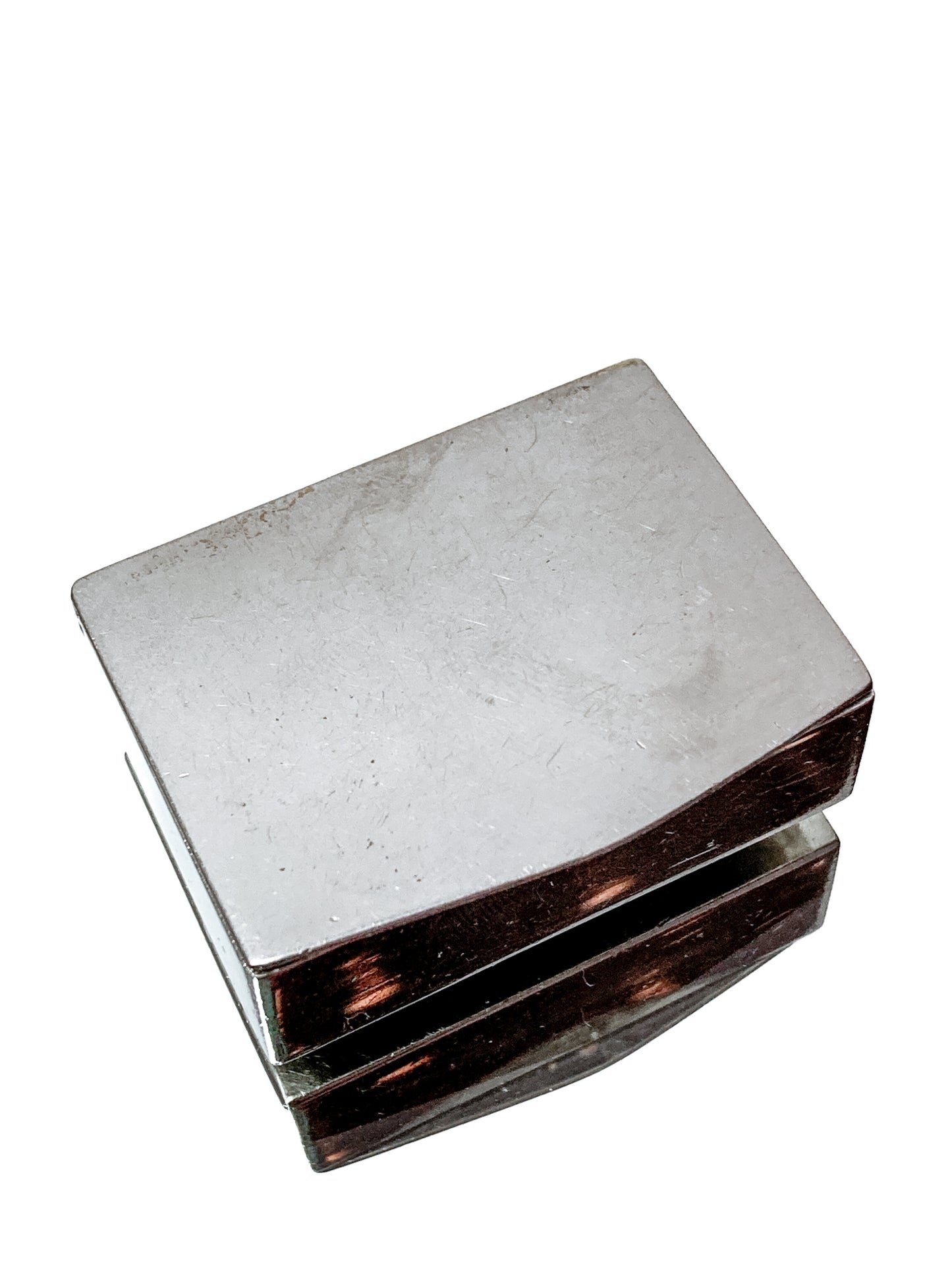 Vintage Italian Silver Miniature Hinged Pillbox Trinket Box