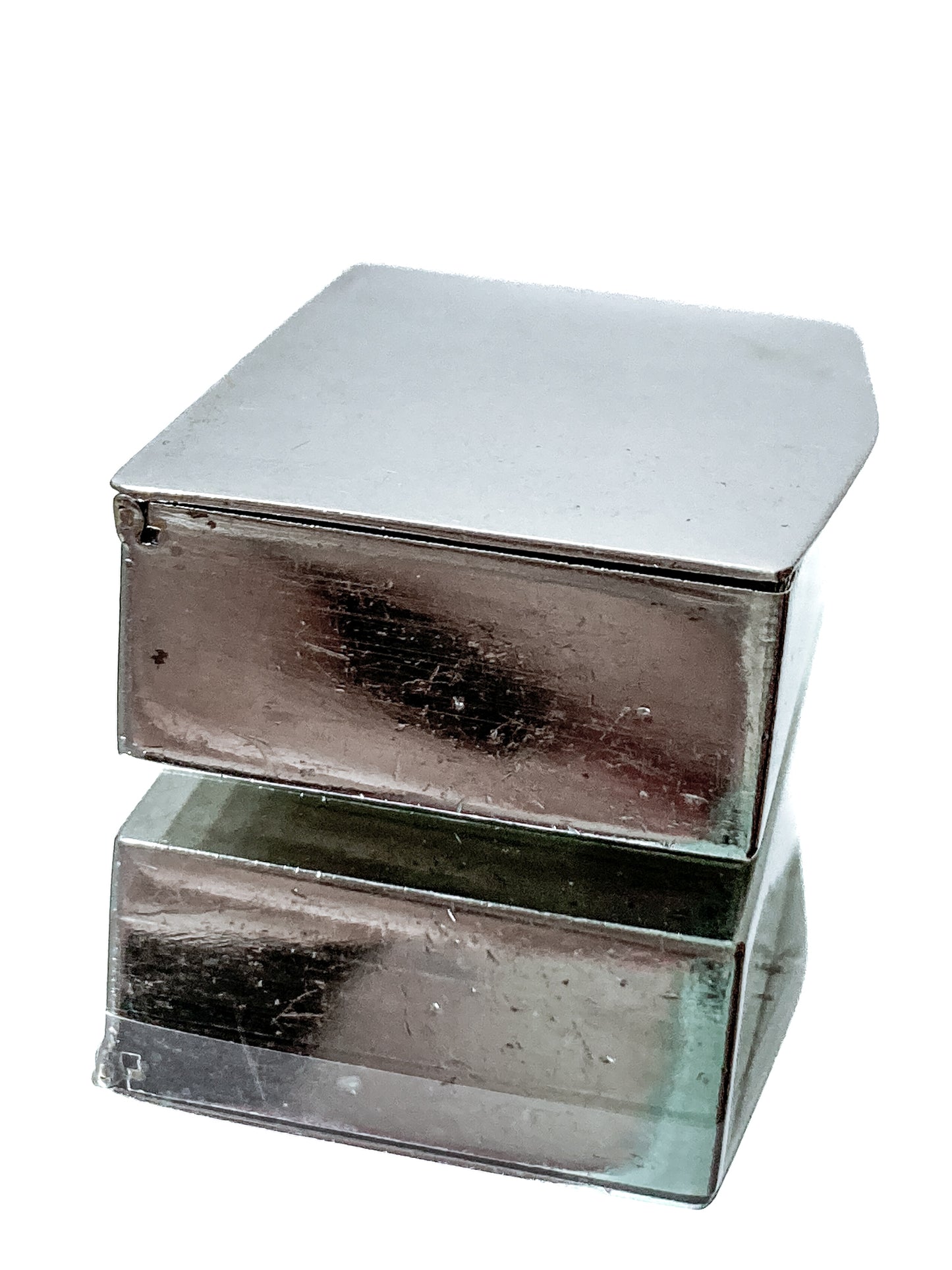 Vintage Italian Silver Miniature Hinged Pillbox Trinket Box