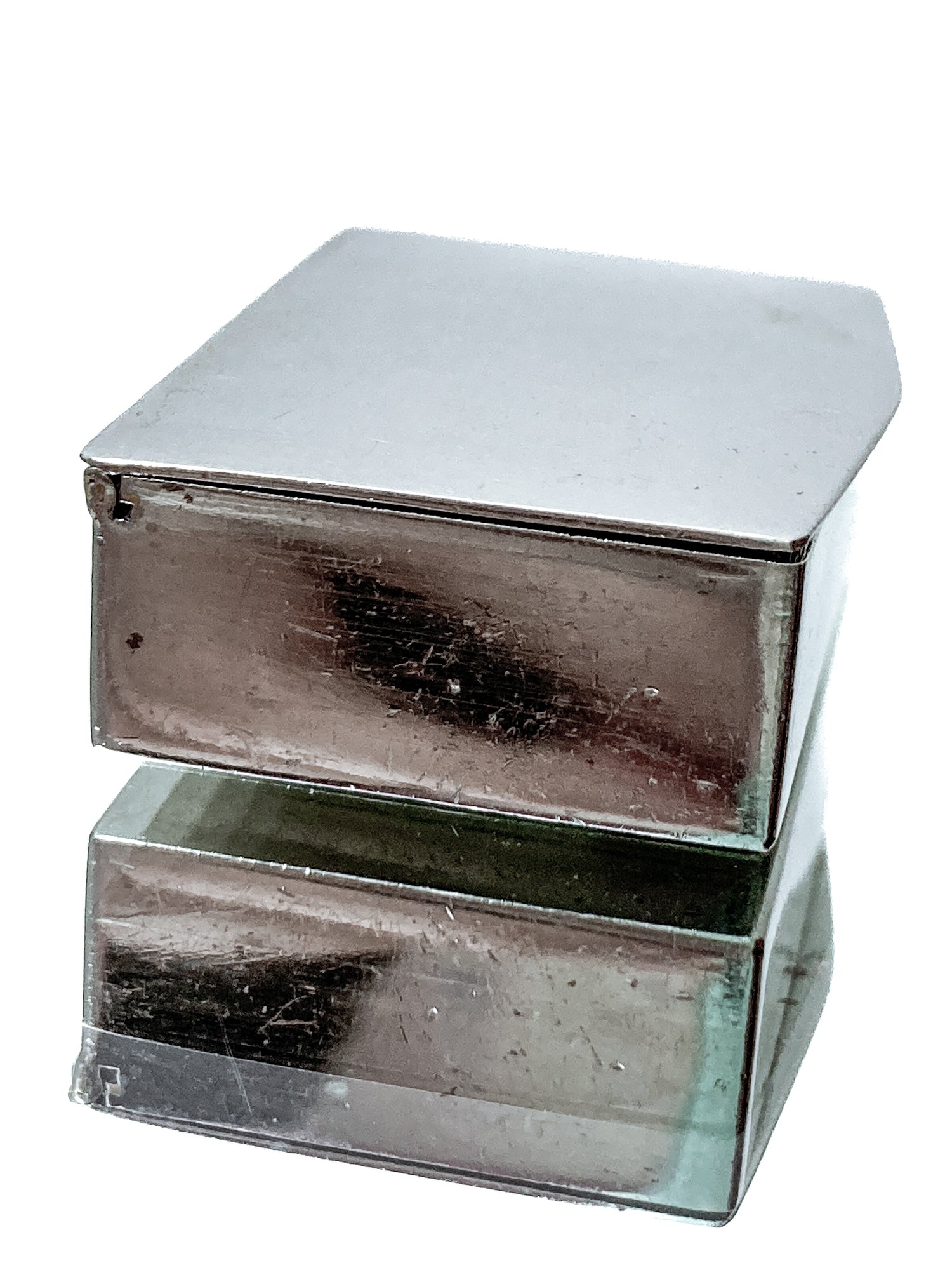 Vintage Italian Silver Miniature Hinged Pillbox Trinket Box