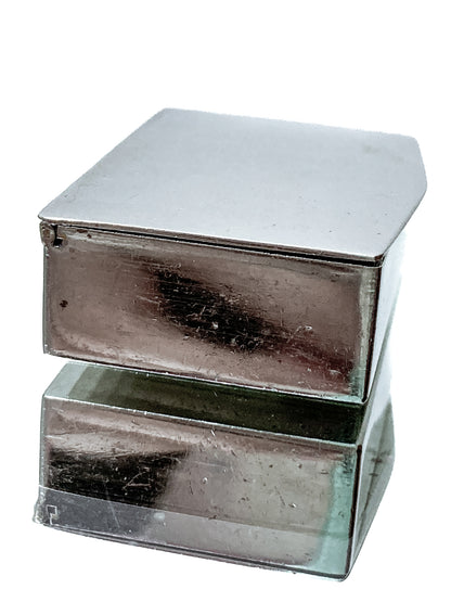 Vintage Italian Silver Miniature Hinged Pillbox Trinket Box