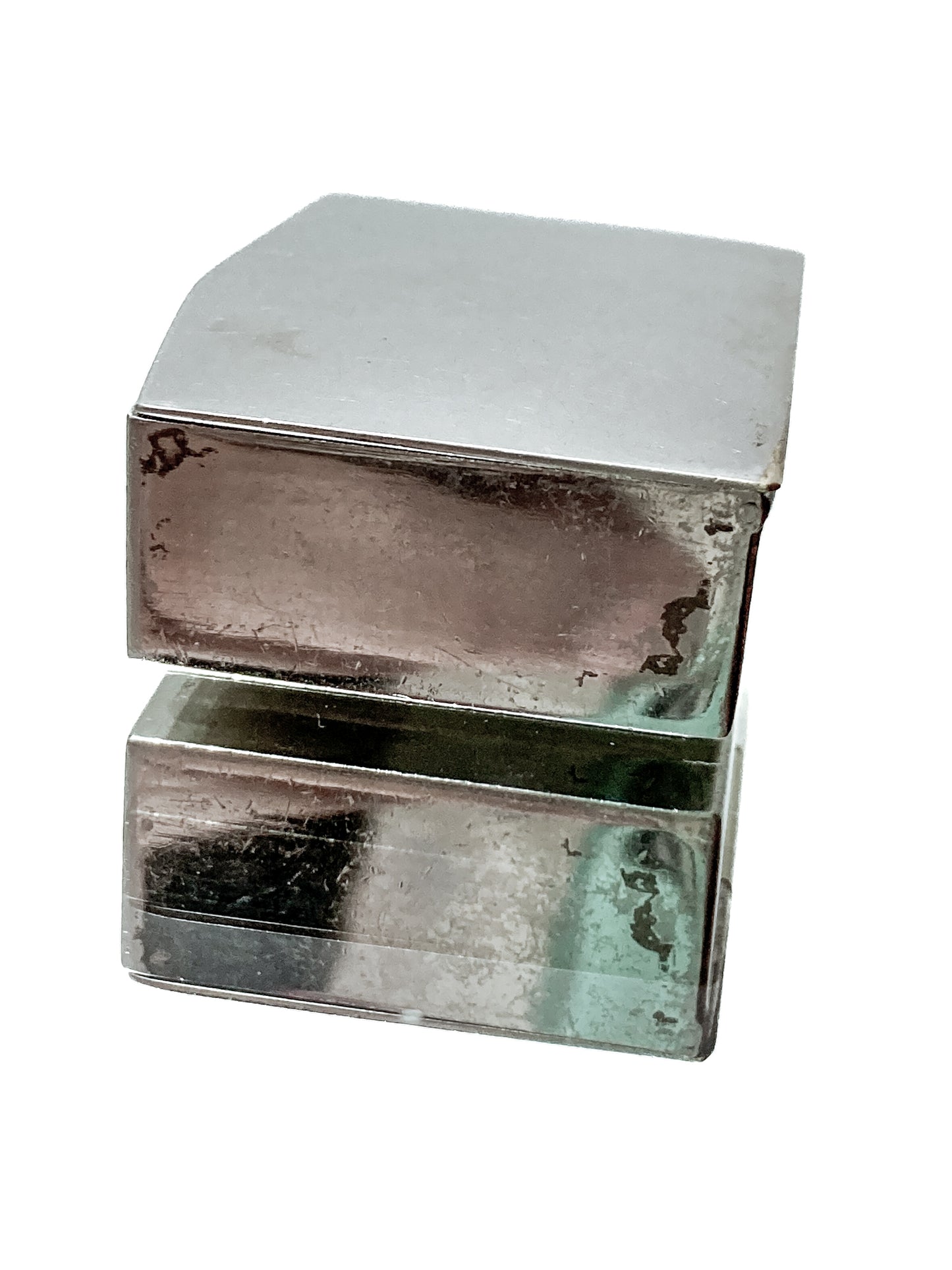 Vintage Italian Silver Miniature Hinged Pillbox Trinket Box