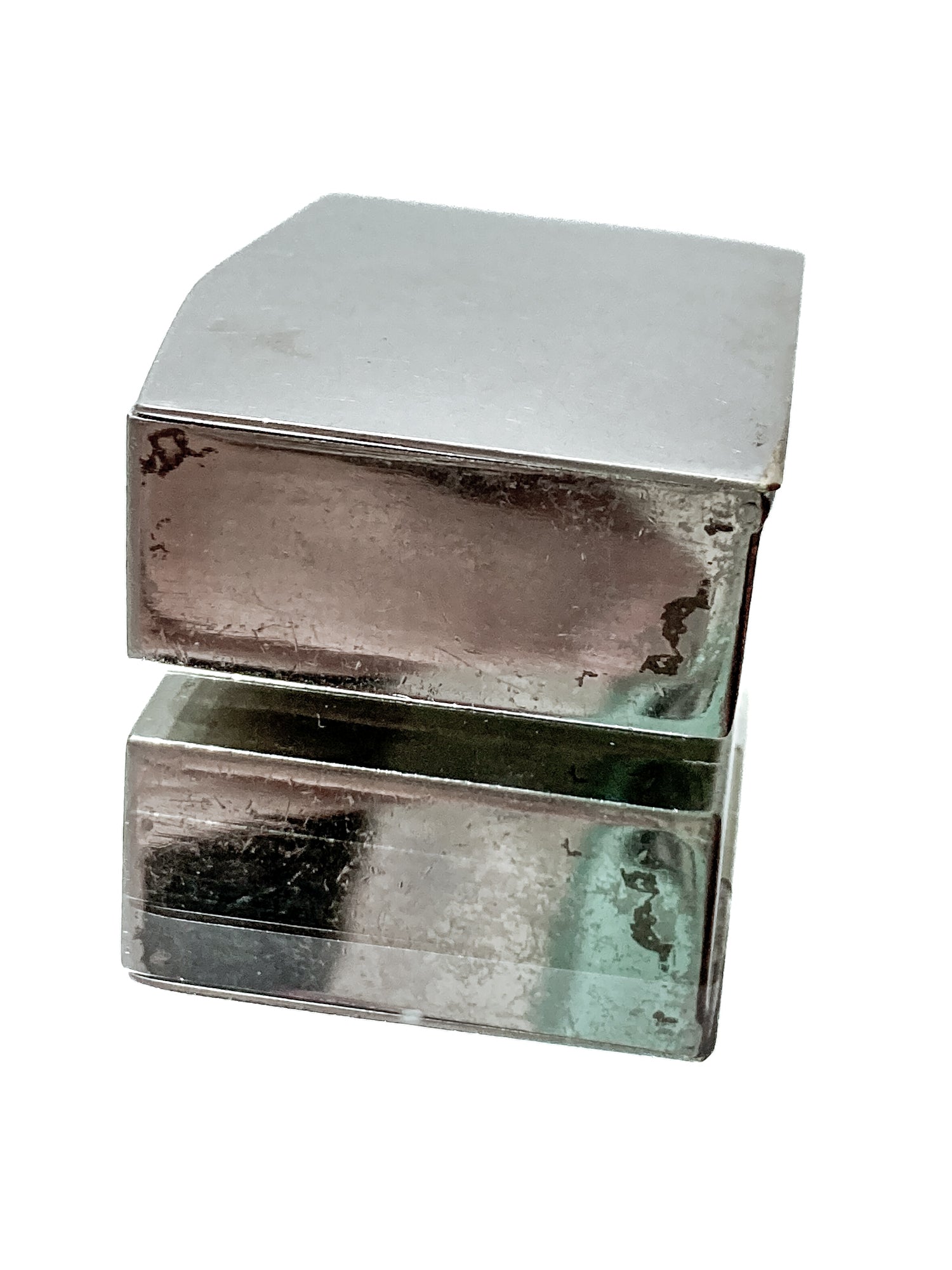 Vintage Italian Silver Miniature Hinged Pillbox Trinket Box