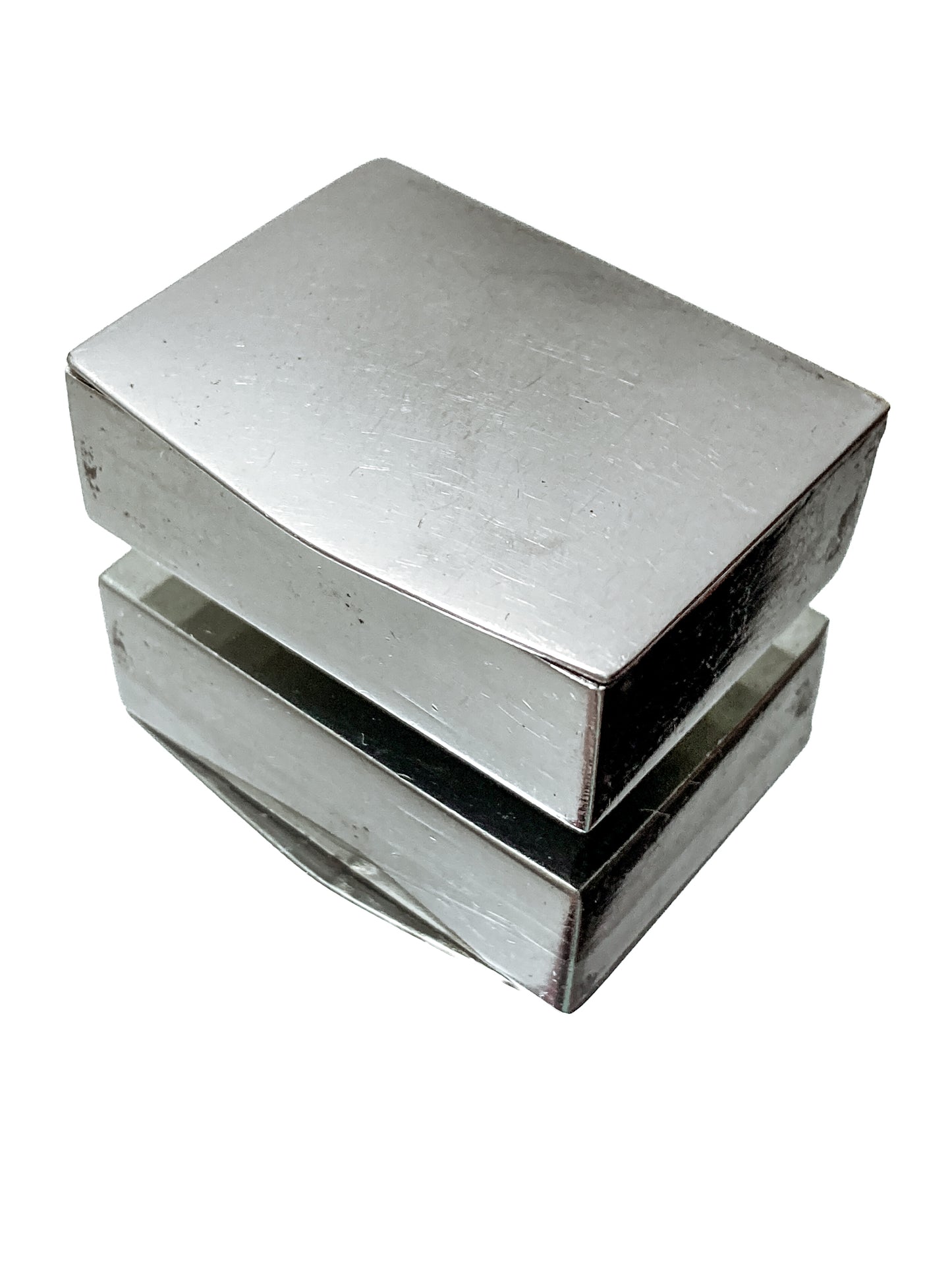 Vintage Italian Silver Miniature Hinged Pillbox Trinket Box