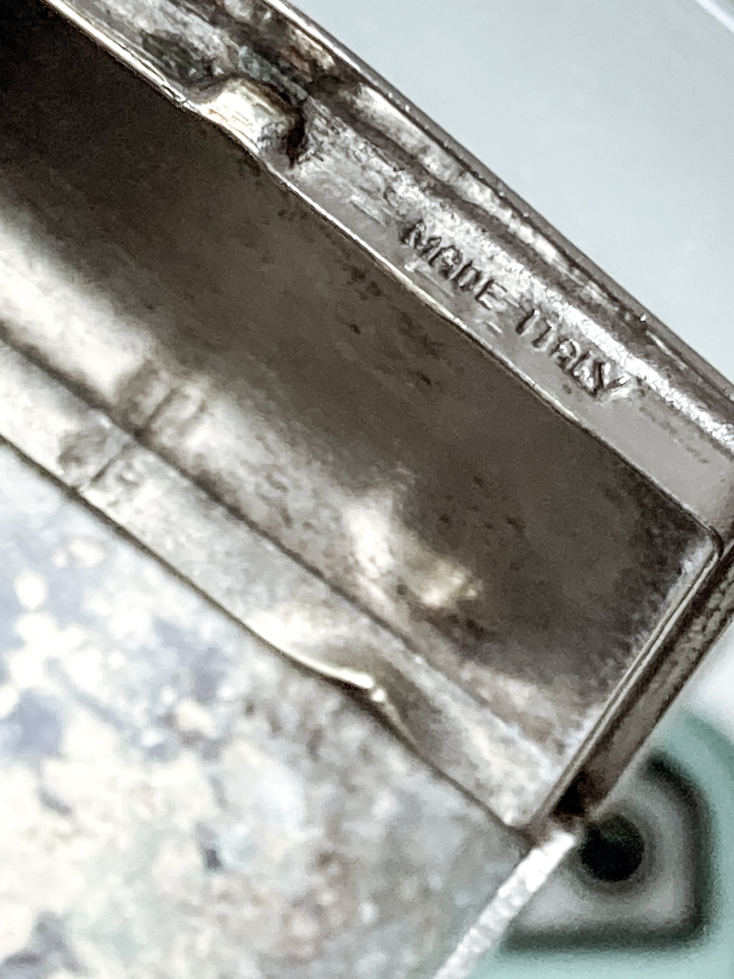 Vintage Italian Silver Miniature Hinged Pillbox Trinket Box