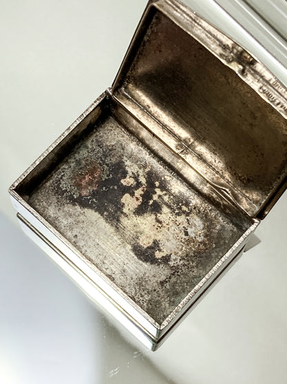 Vintage Italian Silver Miniature Hinged Pillbox Trinket Box