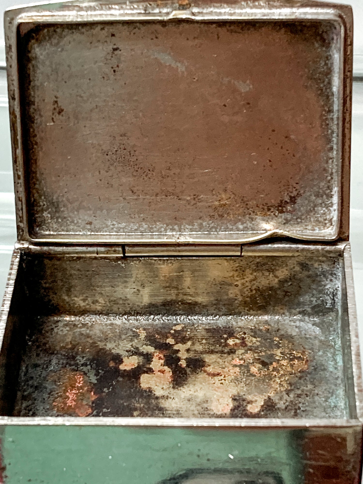 Vintage Italian Silver Miniature Hinged Pillbox Trinket Box