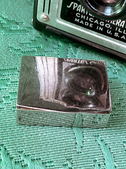 Vintage Italian Silver Miniature Hinged Pillbox Trinket Box