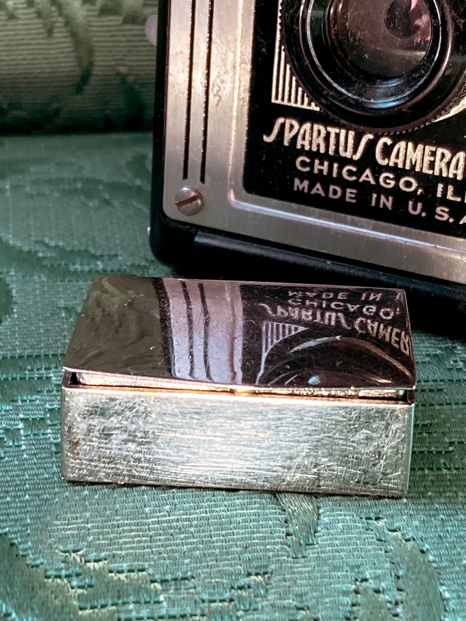 Vintage Italian Silver Miniature Hinged Pillbox Trinket Box