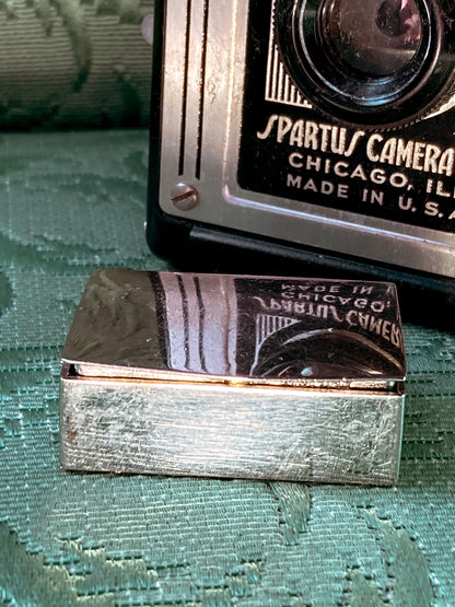 Vintage Italian Silver Miniature Hinged Pillbox Trinket Box