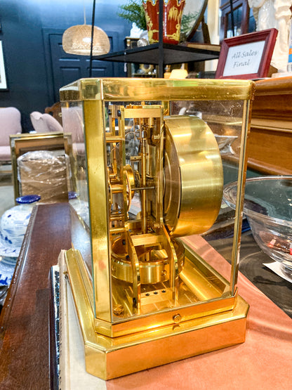 Vintage Jaeger‑LeCoultre Brass Glass Swiss Atmos Clock