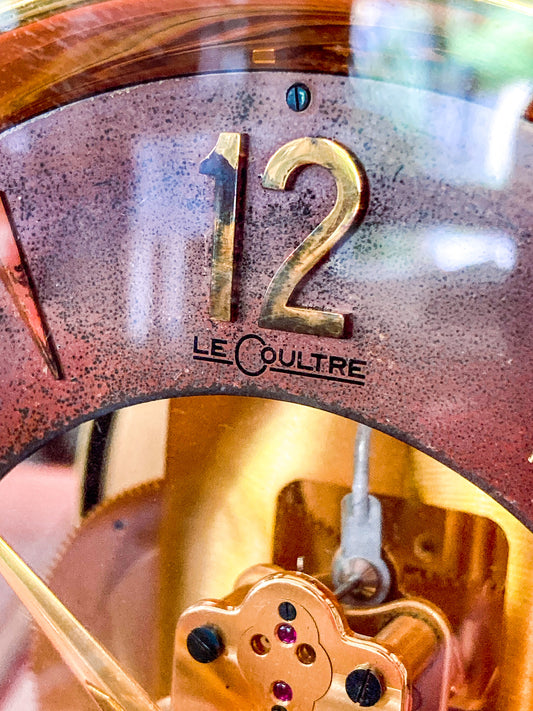 Vintage Jaeger‑LeCoultre Brass Glass Swiss Atmos Clock