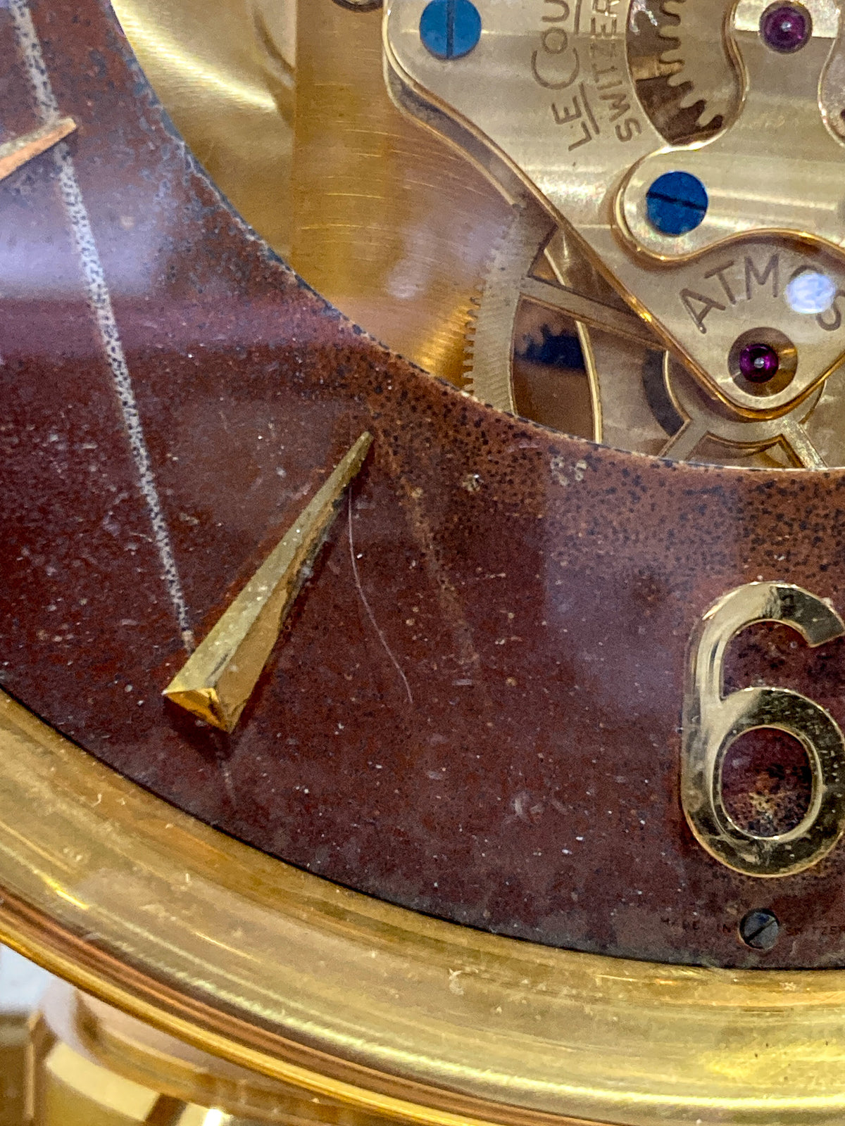 Vintage Jaeger‑LeCoultre Brass Glass Swiss Atmos Clock