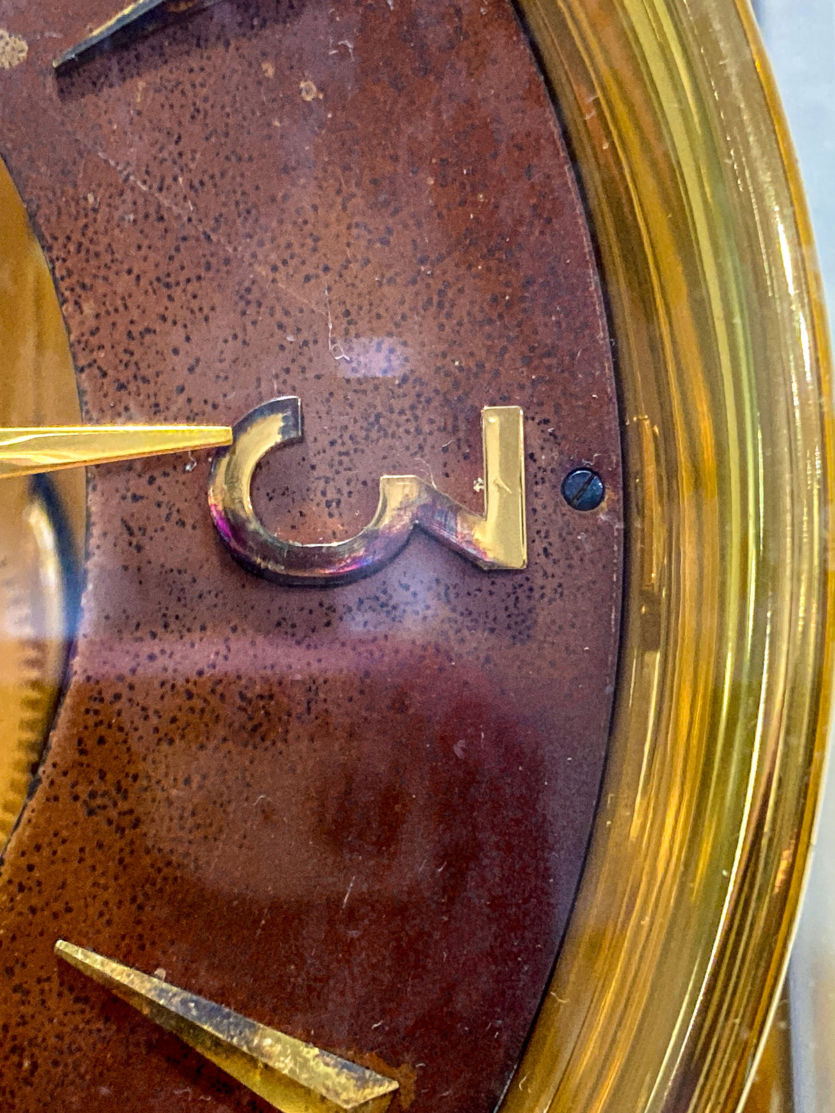 Vintage Jaeger‑LeCoultre Brass Glass Swiss Atmos Clock