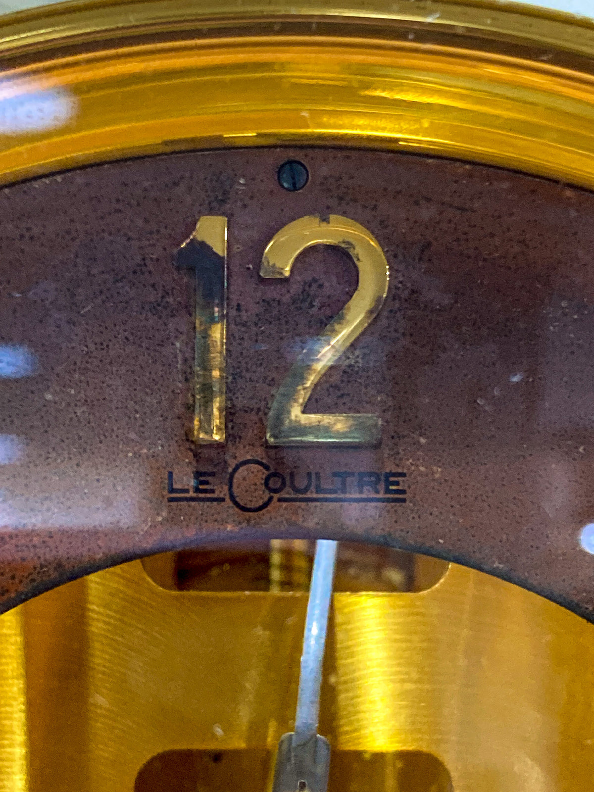 Vintage Jaeger‑LeCoultre Brass Glass Swiss Atmos Clock
