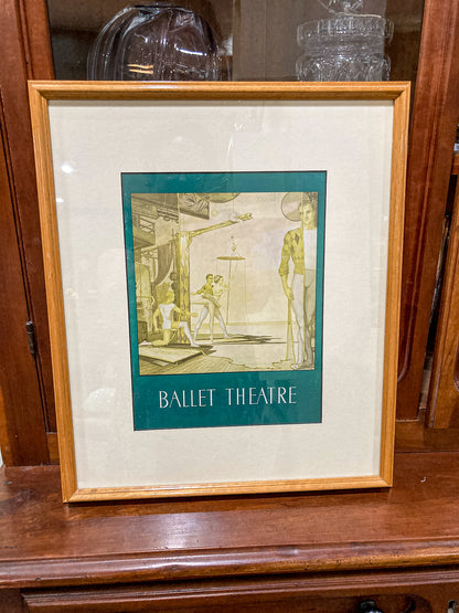 Vintage John Lear Metamorphosis Young Ballet Dancer Framed Offset Lithograph