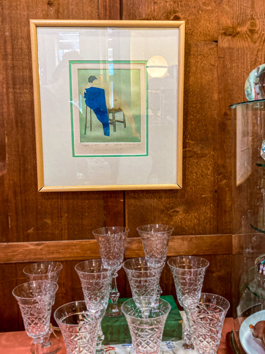 Vintage Kathleen McCarthy Abstract Nude Male Artist Proof Framed Aquatint