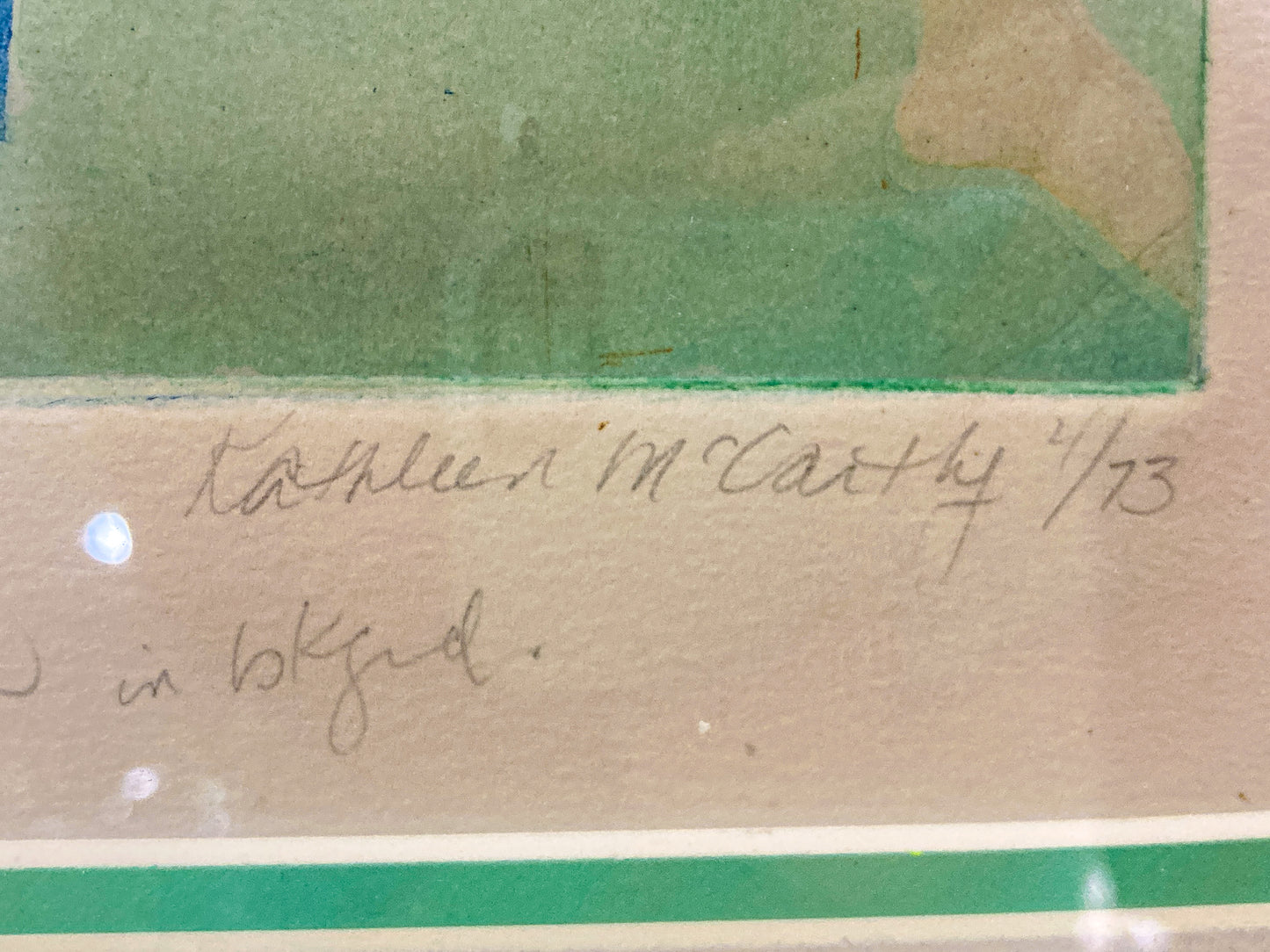 Vintage Kathleen McCarthy Abstract Nude Male Artist Proof Framed Aquatint