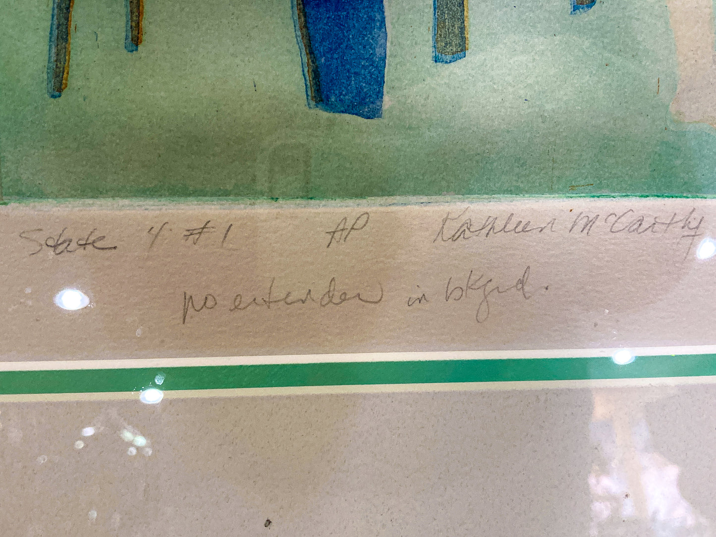 Vintage Kathleen McCarthy Abstract Nude Male Artist Proof Framed Aquatint