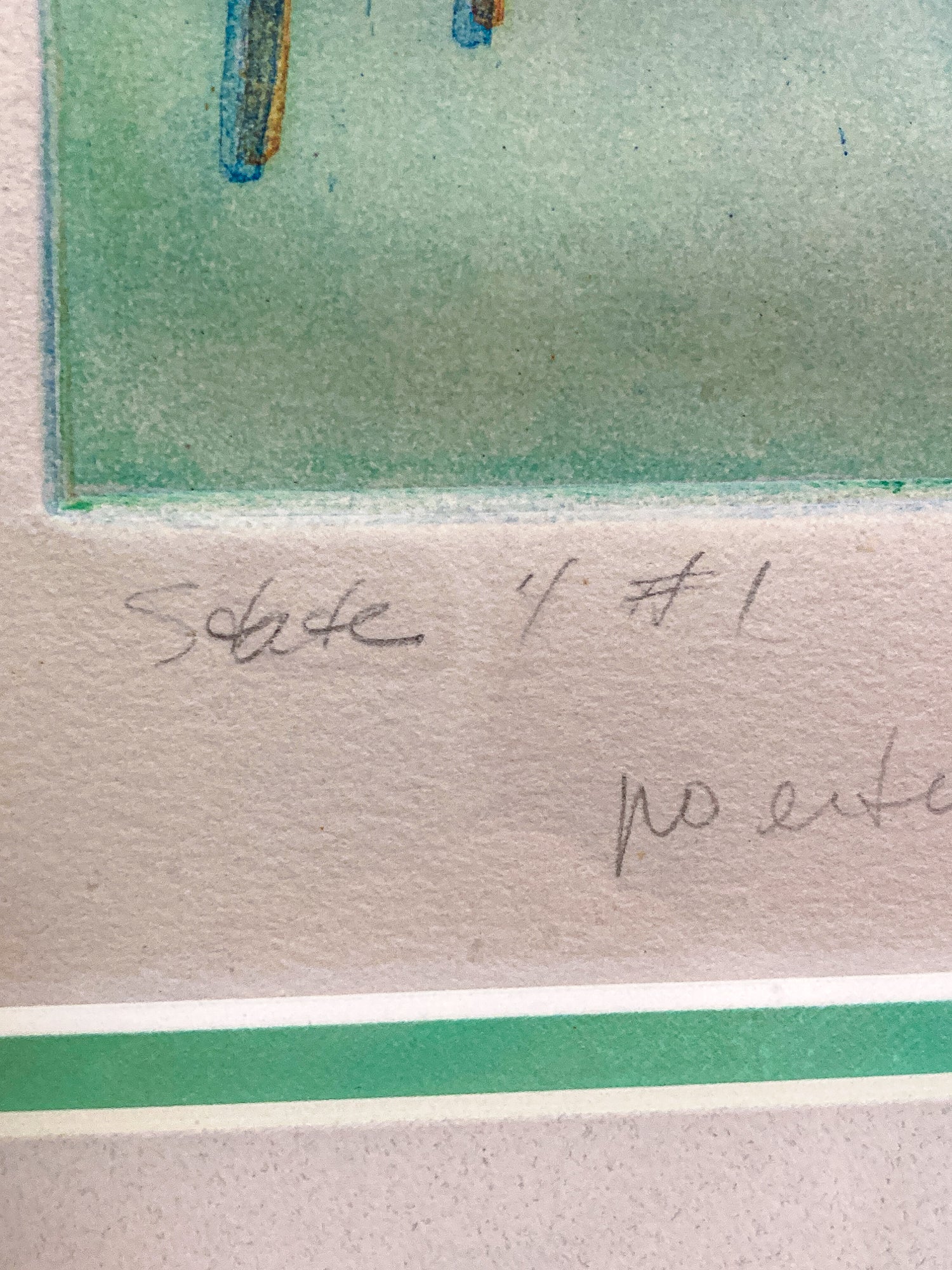 Vintage Kathleen McCarthy Abstract Nude Male Artist Proof Framed Aquatint