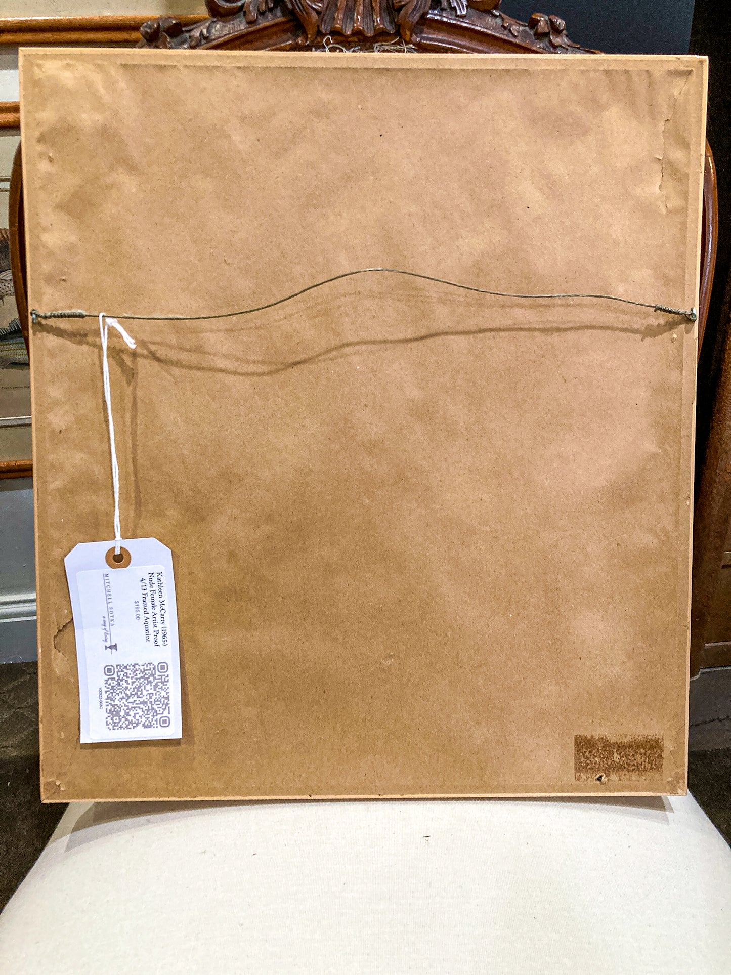 Vintage Kathleen McCarthy Abstract Nude Male Artist Proof Framed Aquatint