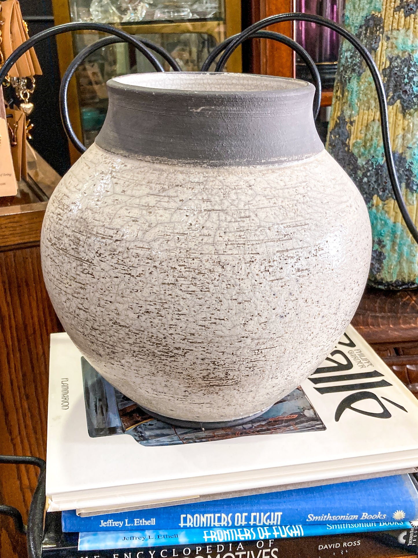 Vintage Key West White Head Street Pottery White Grey Ceramic Vase