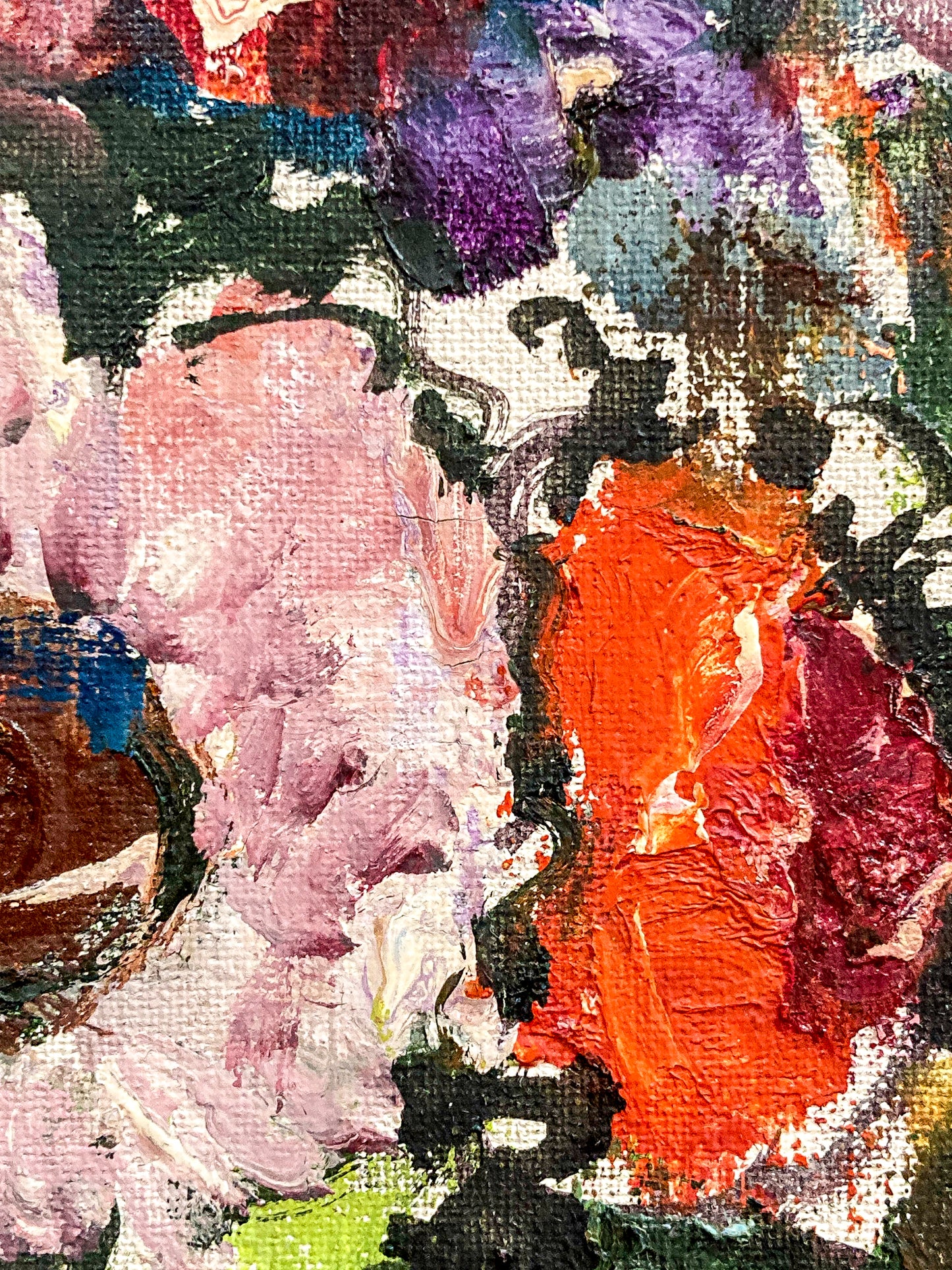 Colorful Vintage Mid 20th Century Floral Still Life P Koch Framed Painting