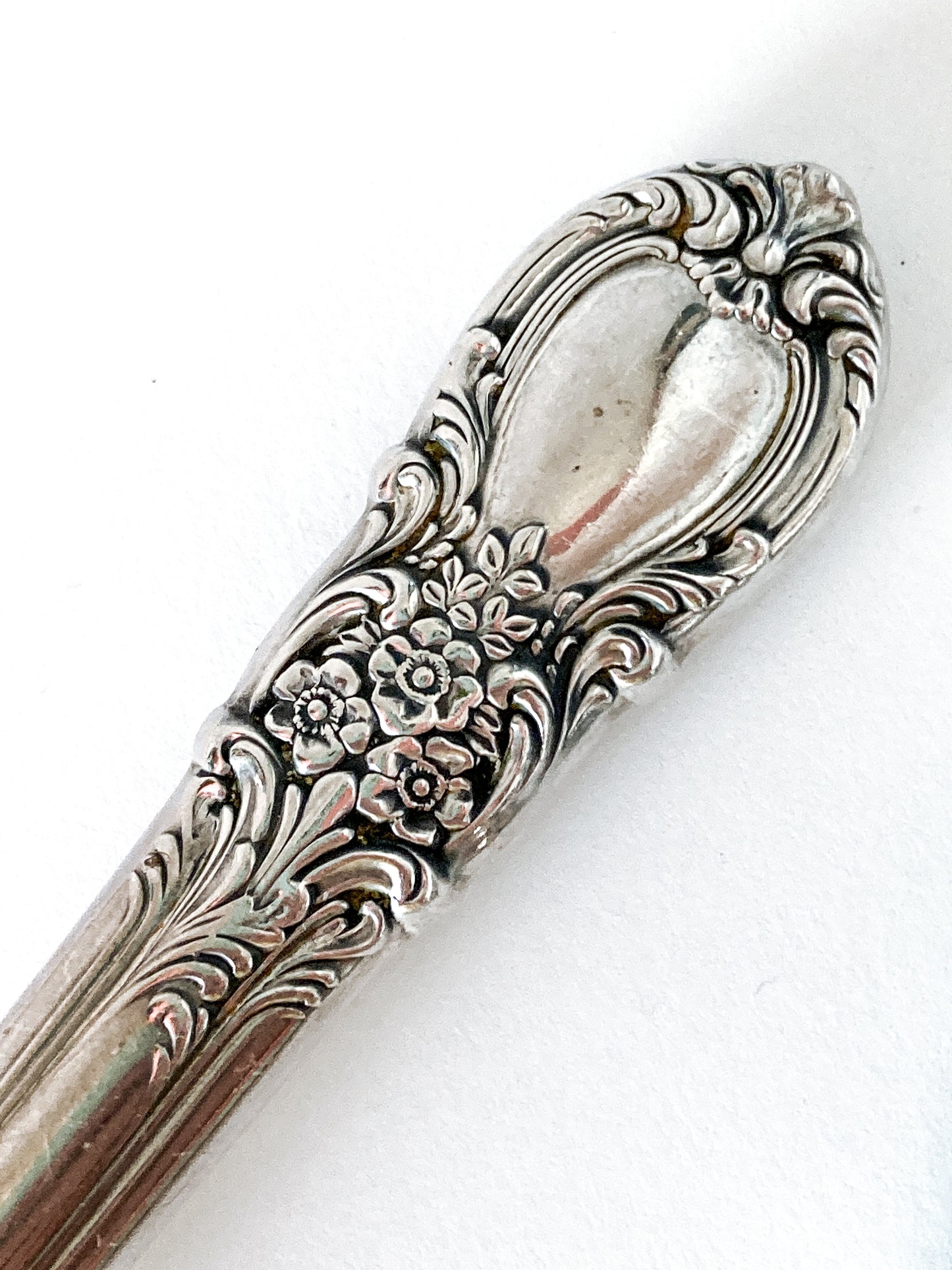 Vintage LUNT Sterling Silver Floral American Victorian Salad Serving Set