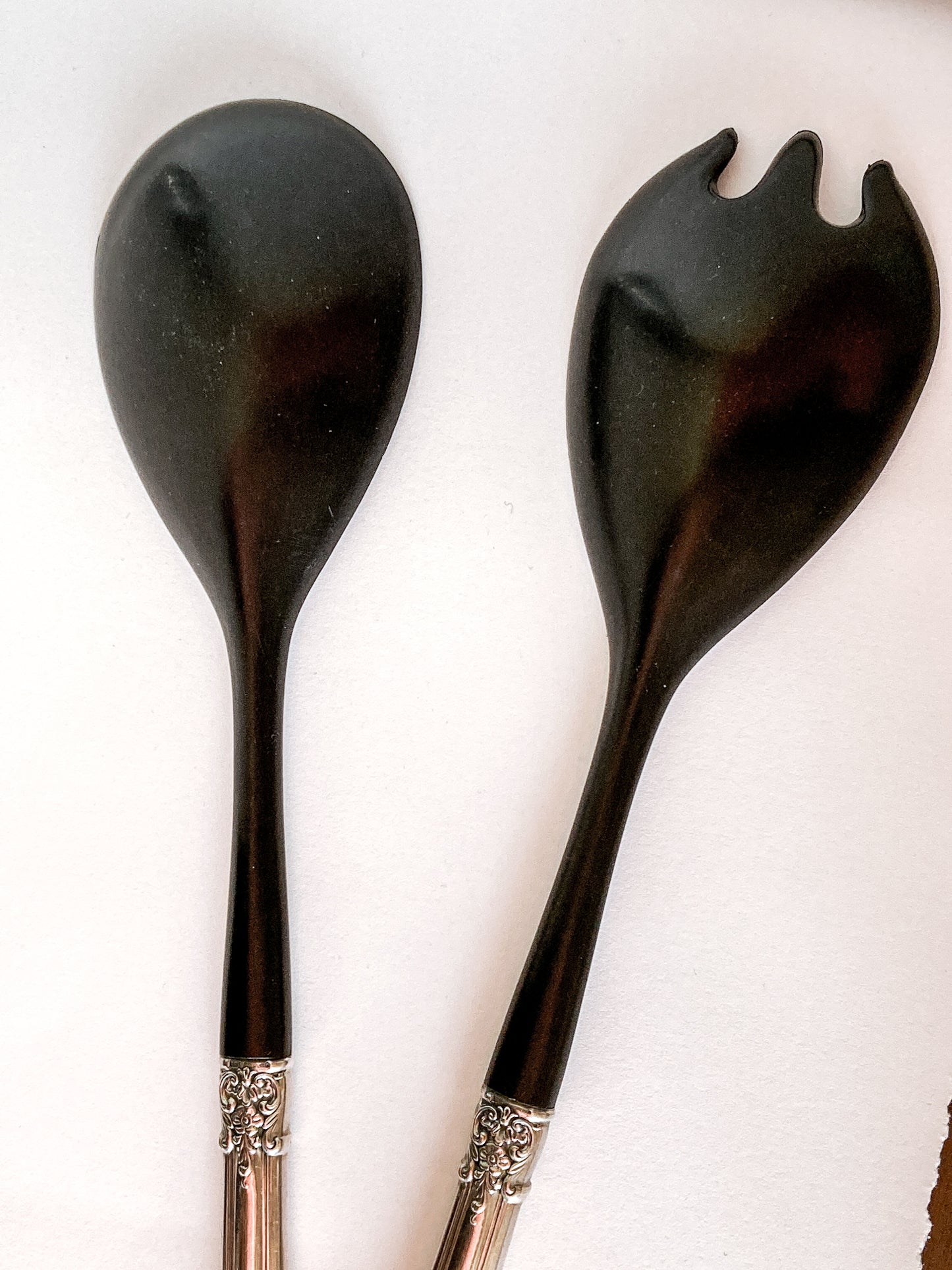 Vintage LUNT Sterling Silver Floral American Victorian Salad Serving Set
