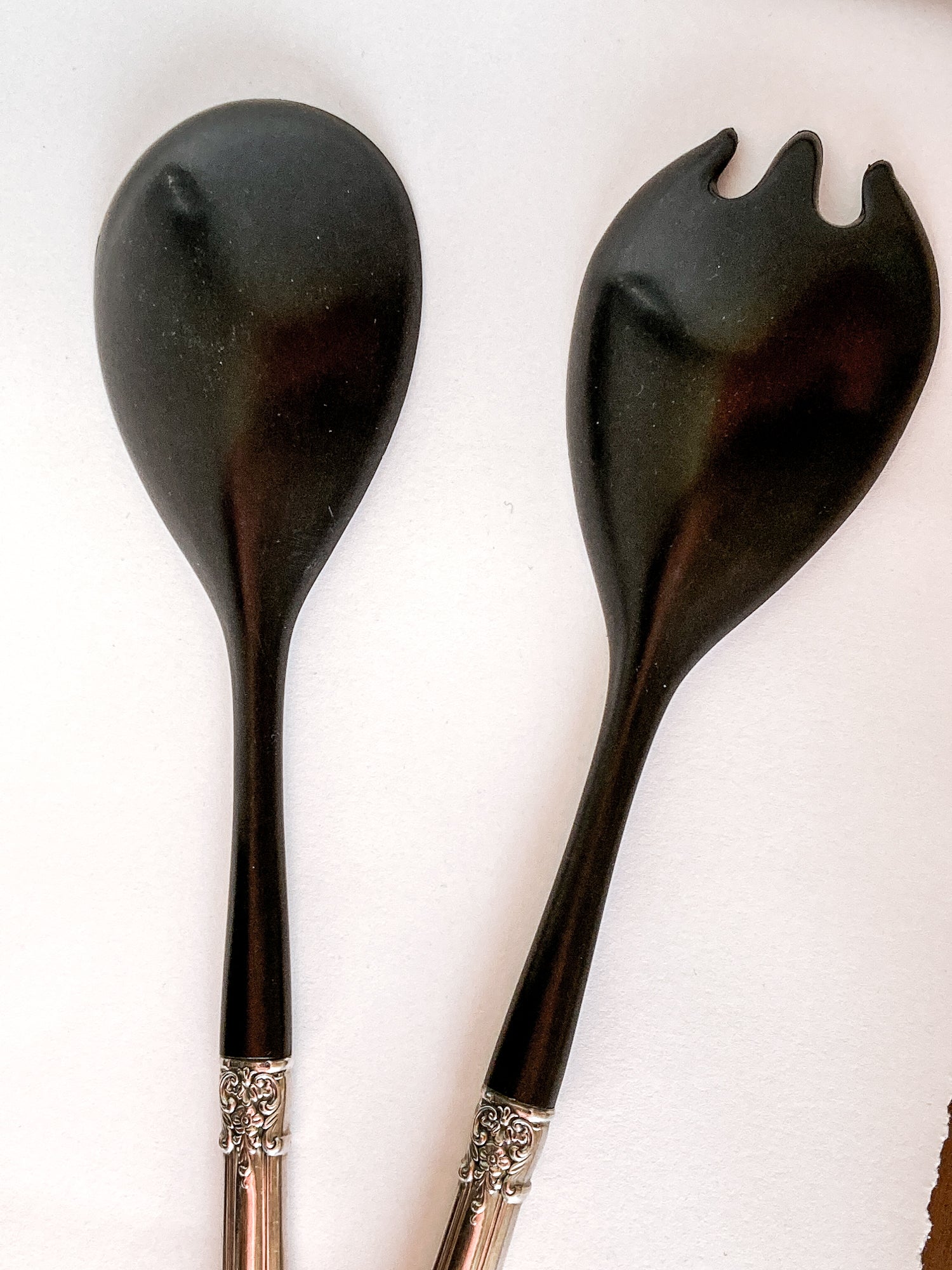 Vintage LUNT Sterling Silver Floral American Victorian Salad Serving Set