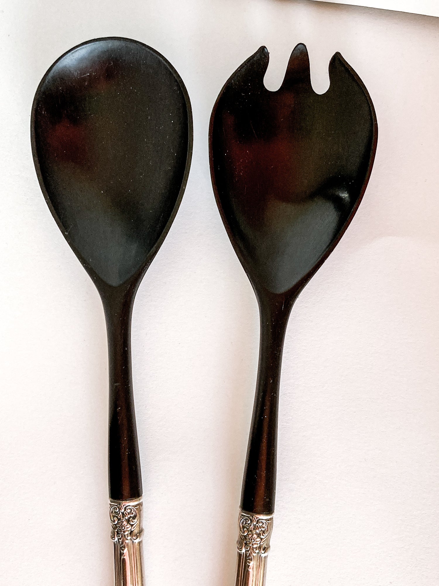 Vintage LUNT Sterling Silver Floral American Victorian Salad Serving Set