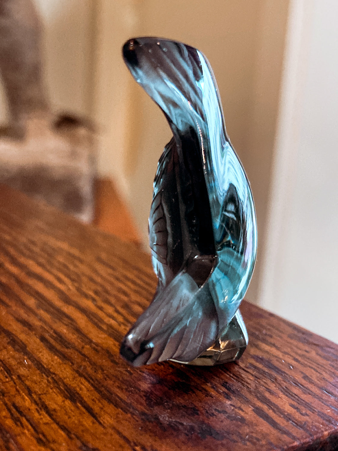 Vintage Lalique France Frosted Grey Crystal Angel Fish Small Figurine
