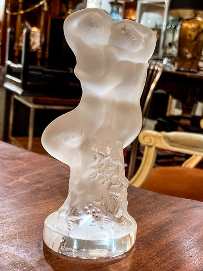Vintage Lalique Le Faune Satyr Nymph Mythological Frosted Crystal Figurine
