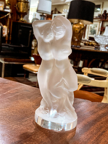 Vintage Lalique Le Faune Satyr Nymph Mythological Frosted Crystal Figurine