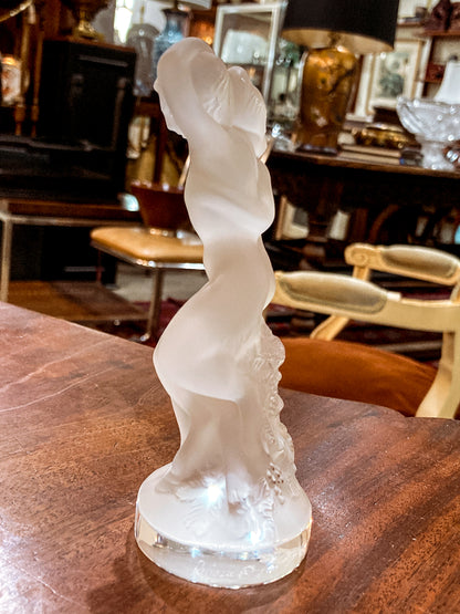 Vintage Lalique Le Faune Satyr Nymph Mythological Frosted Crystal Figurine