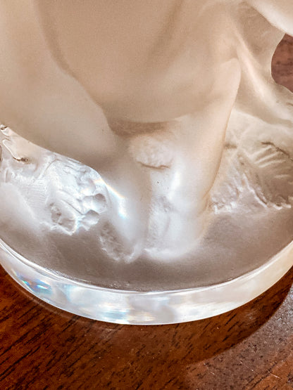Vintage Lalique Le Faune Satyr Nymph Mythological Frosted Crystal Figurine