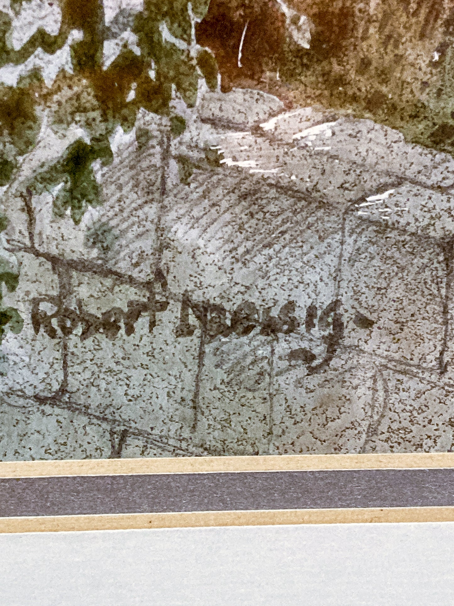 Vintage Robert Laessig St Michael's Mount Watercolor Framed Landscape Painting