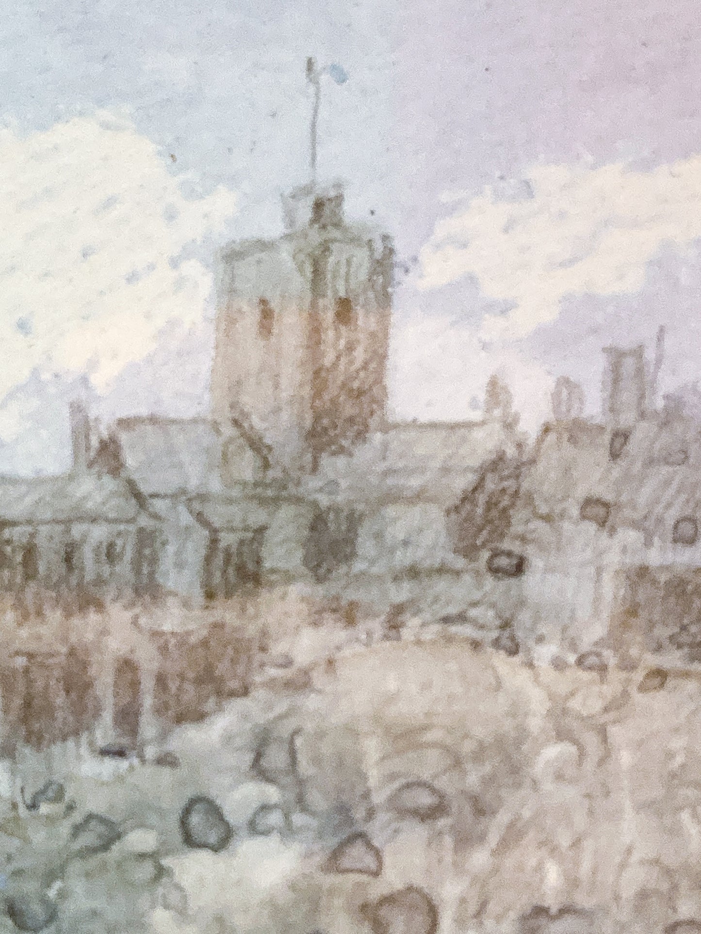 Vintage Robert Laessig St Michael's Mount Watercolor Framed Landscape Painting