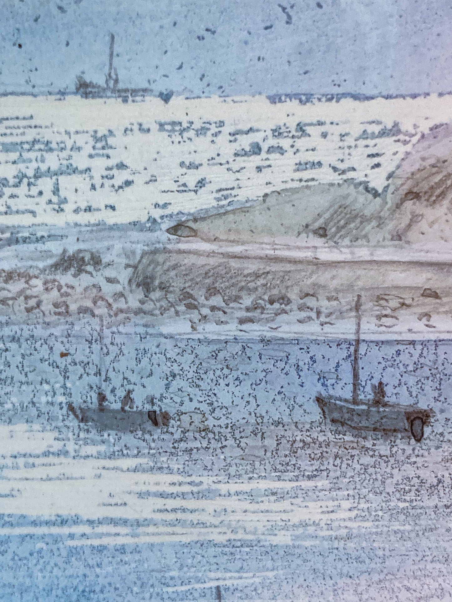 Vintage Robert Laessig St Michael's Mount Watercolor Framed Landscape Painting