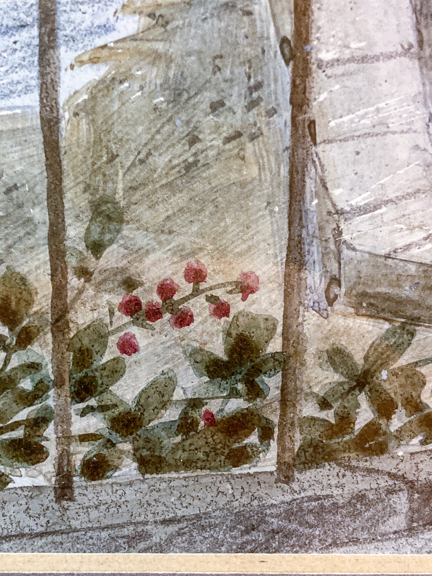 Vintage Robert Laessig St Michael's Mount Watercolor Framed Landscape Painting