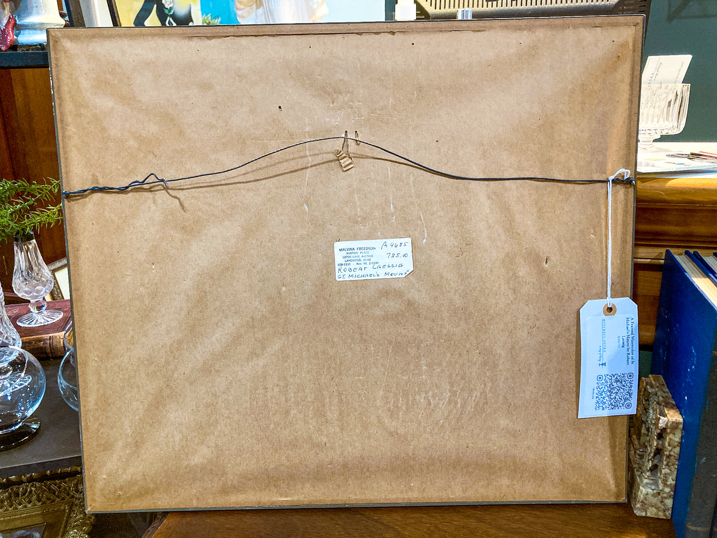 Vintage Robert Laessig St Michael's Mount Watercolor Framed Landscape Painting