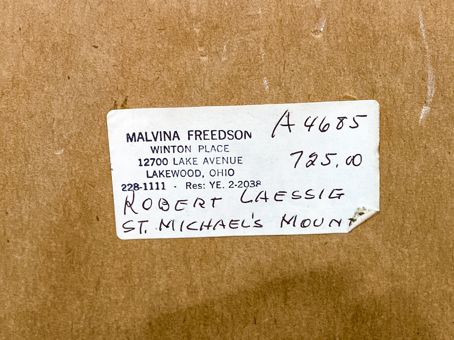 Vintage Robert Laessig St Michael's Mount Watercolor Framed Landscape Painting