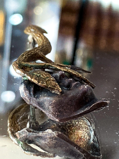 Vintage Linda Hesh Sculptural Branch Leaf Mask Face Brooch Pin