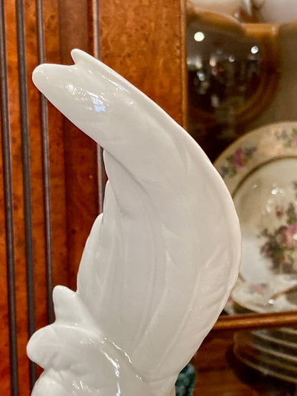 Vintage Lladro White Rooster Spanish Porcelain Figurine Sculpture