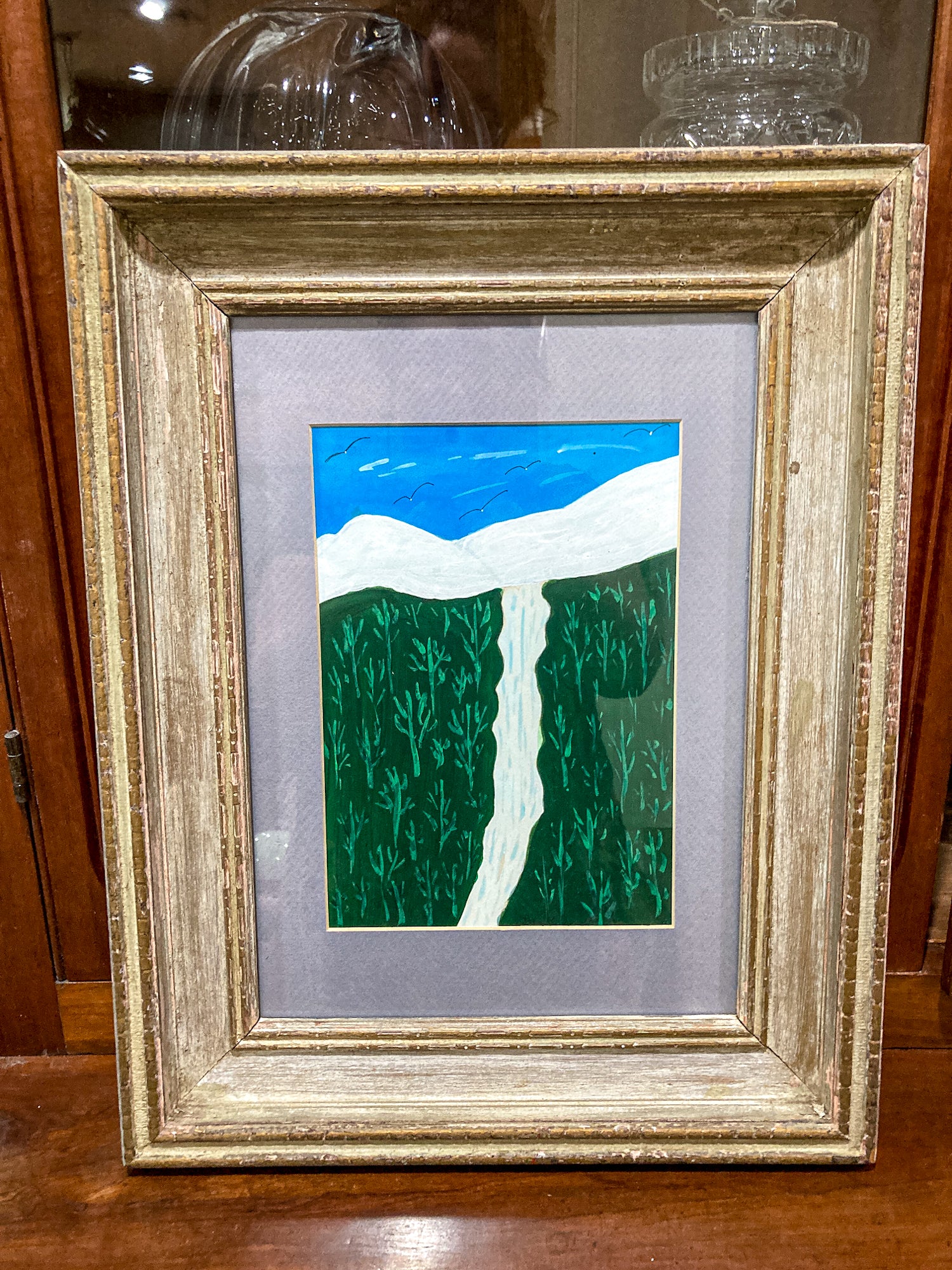 Vintage Lola K Isroff (1909-2000) Original River Landscape Framed Painting